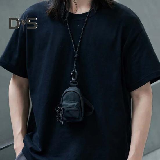 Мини-сумка для ключей на шею из водонепроницаемой ткани Оксфорд, кошелек на молнии, портмоне, небольшой рюкзак, брелок для ключей, наушников, безделушек, чехол для хранения