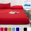 2023 NEW Solid Color Fitted Sheet Waterproof Mattress Cover with All-round Elastic Rubber Band Bed Sheet for Twin Full Queen King Single Double Size