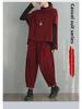 2024 Autumn Women's Two-Piece Set: Stand-Up Collar Pullover with Harem Pants In Large Size