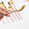 Набор столовой посуды, золотой набор столовых приборов, десертная вилка, чайная ложка, обеденная вилка из нержавеющей стали 18/10, ложка, нож, набор палочек для еды, столовое серебро