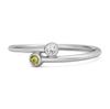 Peridot Open Bezel Two-Stone Ring - Sterling Silver