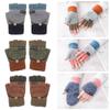 Men Women Fashion Half-finger Gloves Thickening Wool Gloves Winter Warm Mittens Knitted Glove