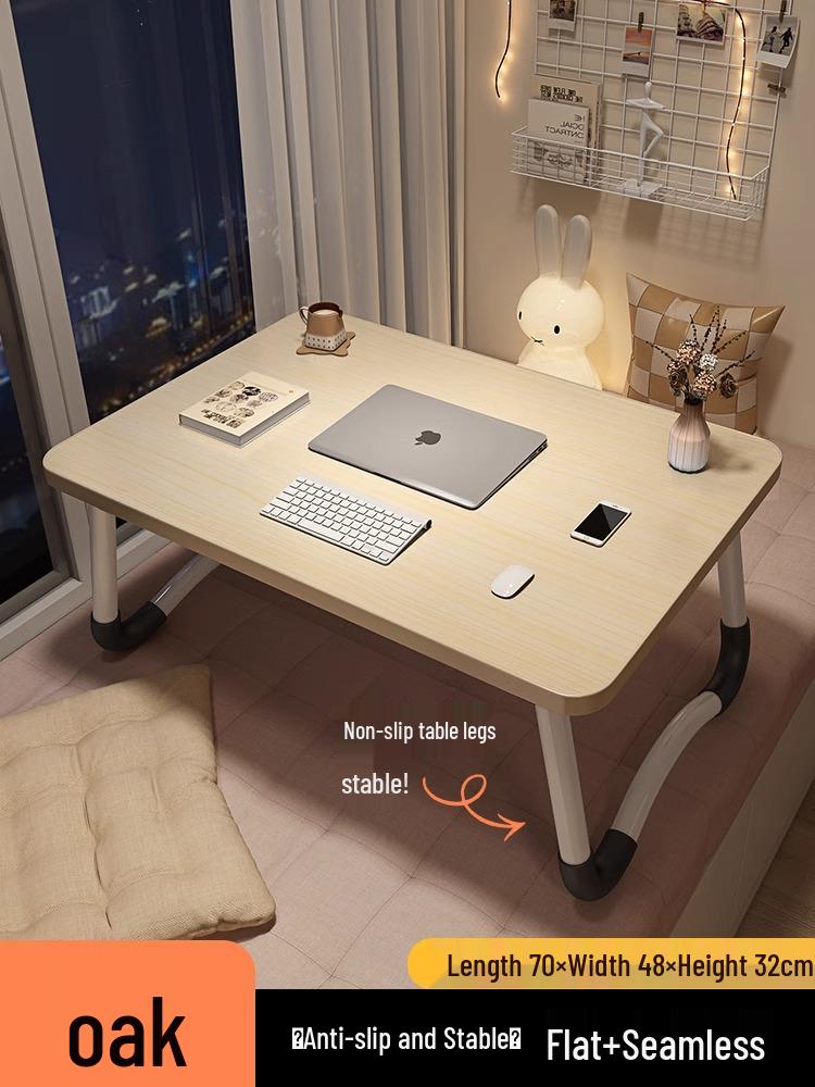 Folding Computer Desk: Compact Bedside or Bay Window Table for Floor-Sitting and Studying