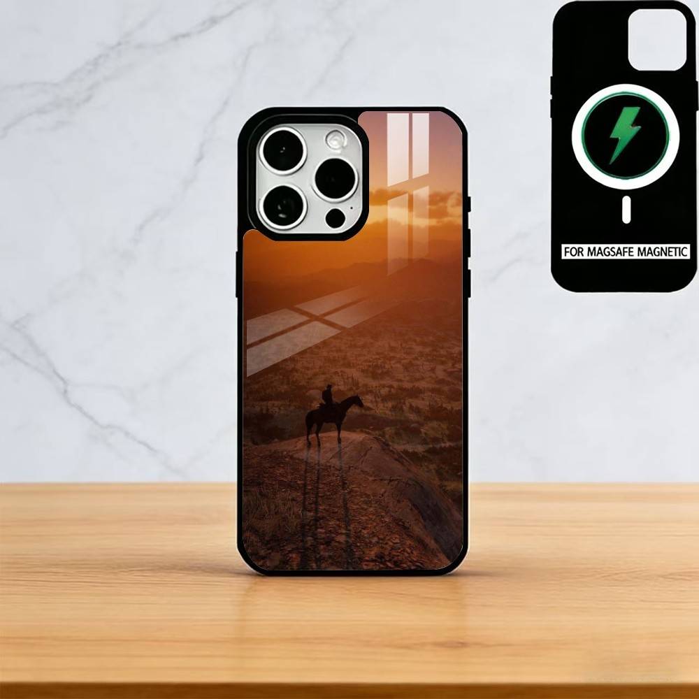 Чехол для телефона Red Dead Redemption 2 (RDR 2) для iPhone 17, 16, 15, 14, 13, 12, 11 Plus, Pro, Магнитный, Для Magsafe, Беспроводная зарядка