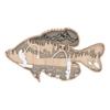 Wooden Hollowed Fish Figurine Multilayer Boxwood Decorative Wooden Hollowed Fish Striped for Home Office Canteen Bass