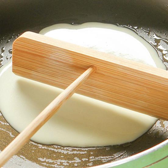 1/1 Set Crepe Spreader Heat-resistant Burr-free Non-stick Time-saving Scratch Resistant Bamboo Dragonfly Egg Pie Scraper Home Supply