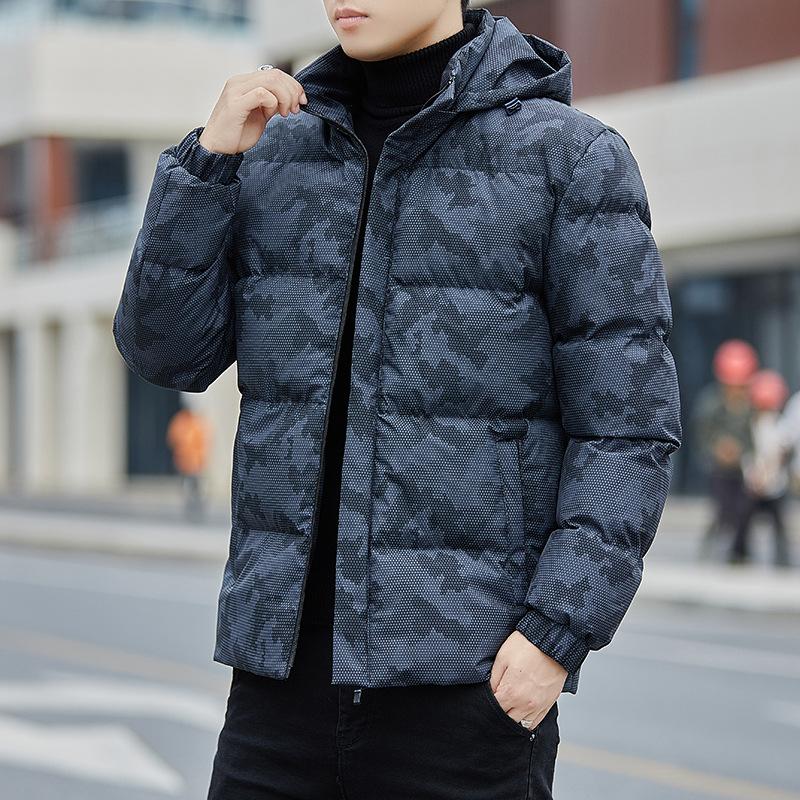 Зимняя камуфляжная хлопковая куртка, мужская куртка, утепленная хлопковая куртка, мужская модная куртка-хлеб, теплая пуховая хлопковая куртка, мужская толстовка с капюшоном