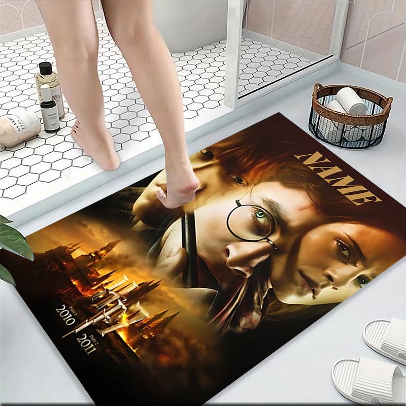 Custom Name "Harry Potter's Magical Journey" Carpet Rug Customizable Soft Washable Anti-Slip Home Living Room Sofa Mats Personalized Rug. 090984