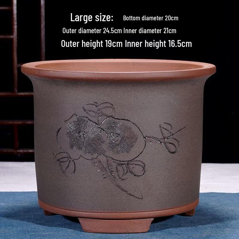 Purple Clay Ceramic Orchid Pot