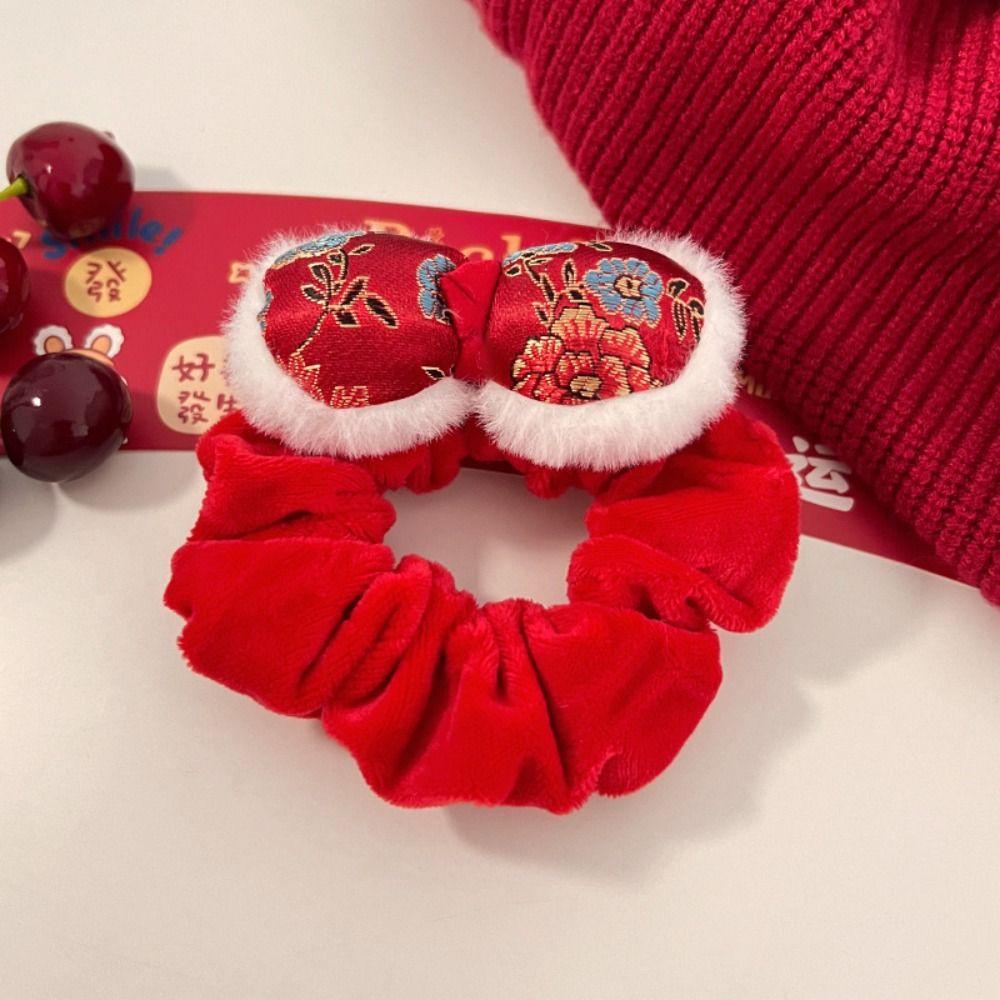 Red Hair Rope New Year Elastic Hair Band Lion Dance New Year Children Headwear Cute Children's