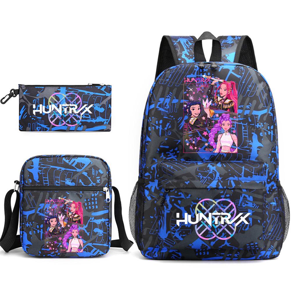 3Pcs/set Anime Cartoon Printed Large Capacity Bookbag Backpack with Shoulder Bag Pencil Case for Student Boy Girl Schoolbag