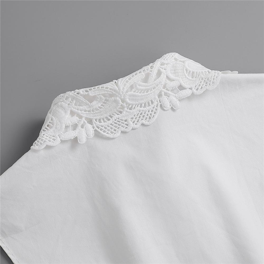 New Fashionable Women's Lapel Lace Decorative Collar Collared Shirt Apparel Accessories Ties Lace Flower Fake Collars