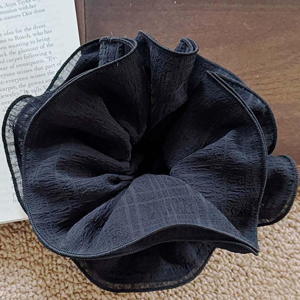 Однотонные кружевные плиссированные резинки для волос в корейском стиле, толстая кишка, веревка для головы, ежедневно