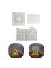 Church House Candle Holder Silicone Mold DIYs Cement Gypsum Mold Unique Candlestick Resin Ornaments Mold Home Decors