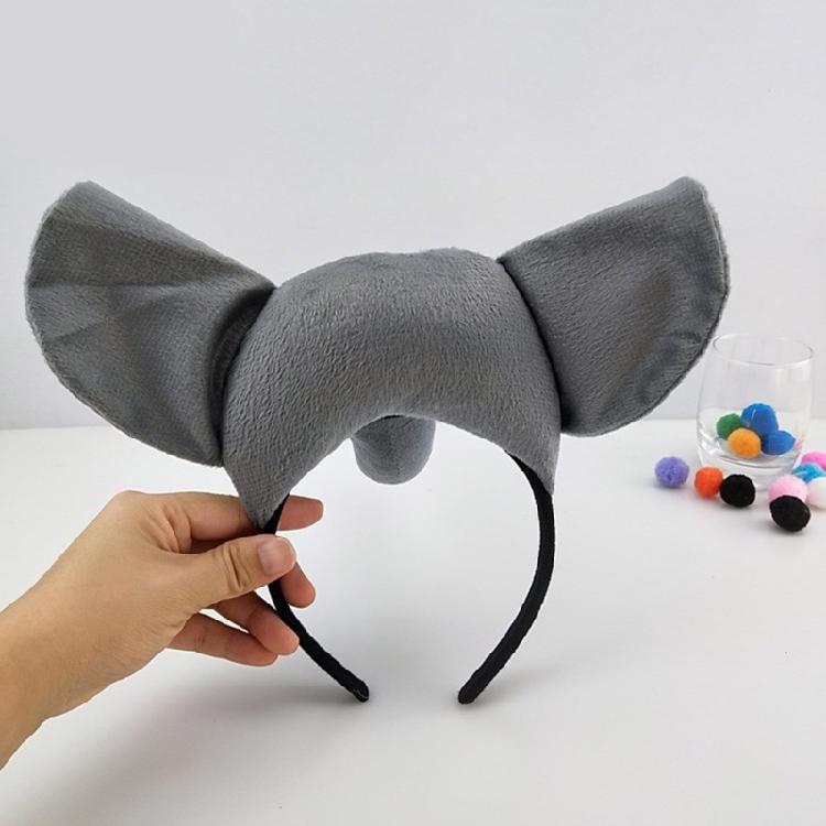 Halloween Elephant Dress up Costume, Hairband, Tail for Kid Birthday Parties