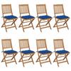 Day and Night - Day and Night Folding Garden Chairs 8 Units and Cushions Solid Acacia Wood