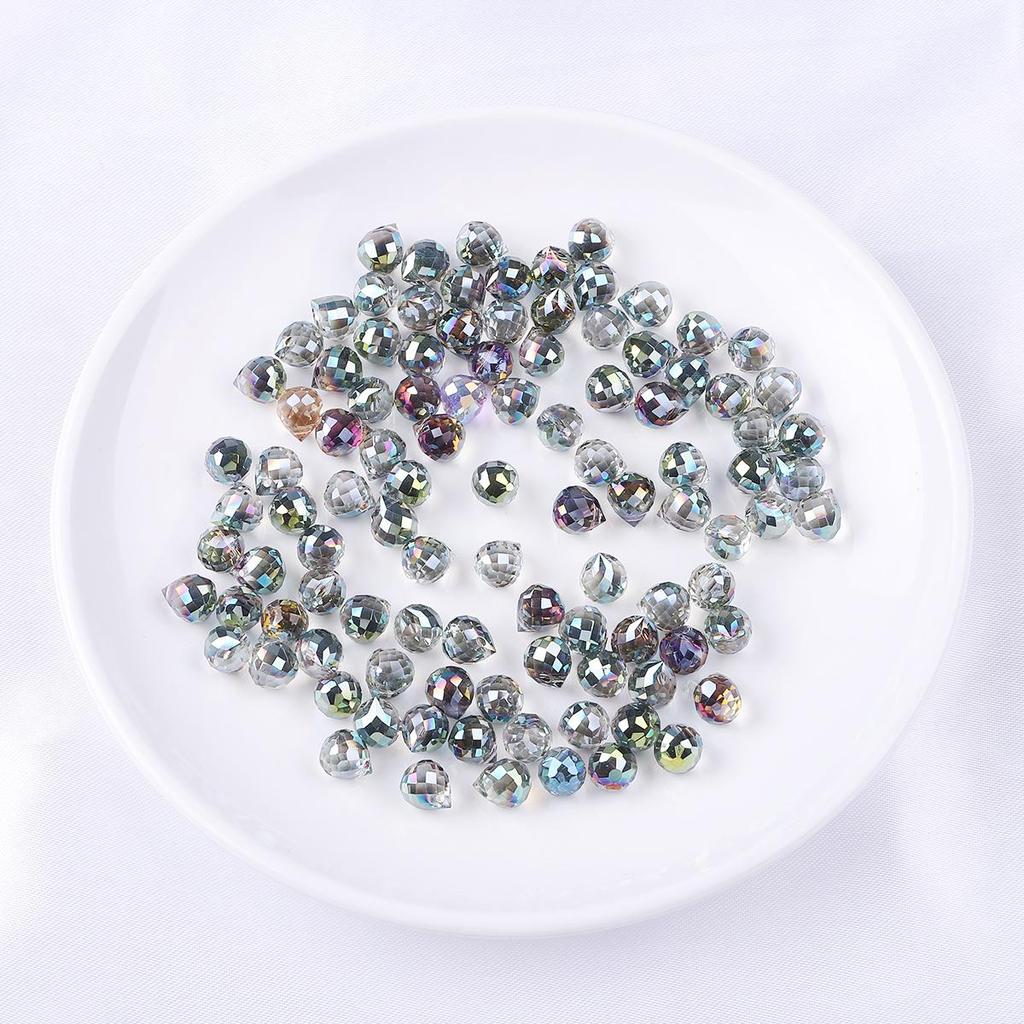 10 шт., хрустальные стеклянные бусины с каплями воды, граненые свободные бусины-разделители для самостоятельного изготовления ювелирных изделий, браслетов и ожерелий