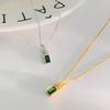 Высококачественное маленькое ожерелье с зеленым бриллиантом, легкая роскошь, модный темперамент, универсальная цепочка на ключицу, новый стиль