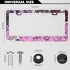 Splicing Skull Ghost Bat License Plate Frames, 2 Pack Halloween Horror Car Plate Frame, Stainless Steel License Plate Holders Covers With Free Screws
