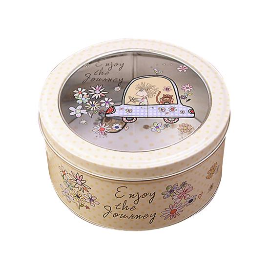 Tinplate Box Food Grade Convenient To Storage Tiny Decorative Round Case Home Decor