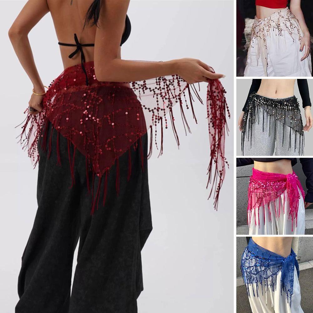 Джазовый танец Танец живота Пояс с пайетками Поясная цепочка Модный хип-шарф для Таиланда/Индии/Арабских стран