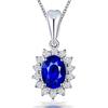 Принцесса Диана Лаборатория Сапфир Алмазный Подвеска Стерлингового Серебра 925 пробы Вечерние Свадебные Подвески Цепочка Ожерелье для Женщин Очаровательные Ювелирные Изделия