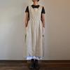 Women's Cotton Hemp Apron High Waist Long Circumference Home Dress Loose Long Dress
