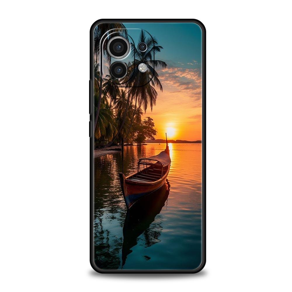 Чехол для телефона для Xiaomi Mi 15 14 14T 13T 12T Pro 12 13 11 Lite 5G 11T X6 X5 Pro Чехол Летний Пляжный Пейзаж на Закате на море Пальма