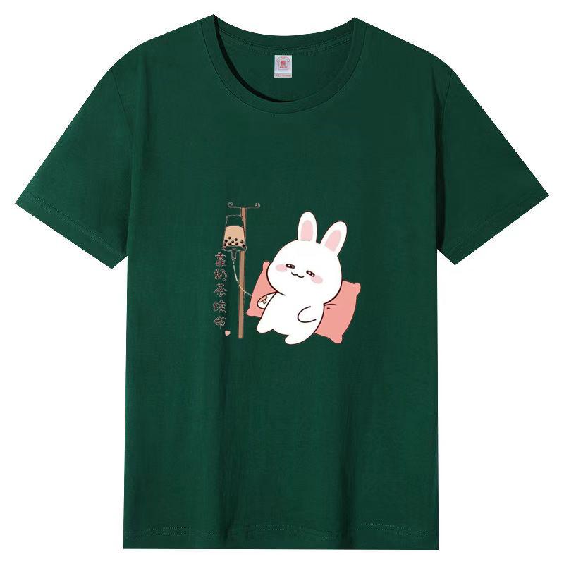 Летняя женская футболка с короткими рукавами из хлопка, свободные корейские топы с принтом в трендовом стиле