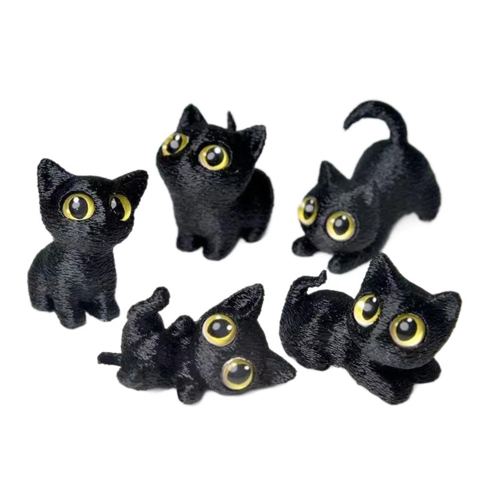 PLA 3D-печатные фигурки кошек Игрушки Модель Котёнок Микро-ландшафтные поделки Дом с привидениями