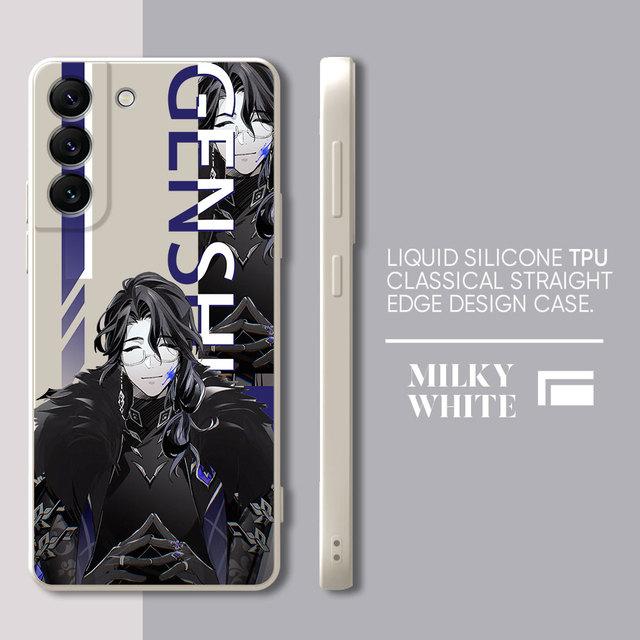 Genshion Impact Tartaglia Anime Case For Samsung Galaxy S21 5g S10e S23 Ultra S20 Fe S10 S22 S9 Plus S8 Square Liquid Cover