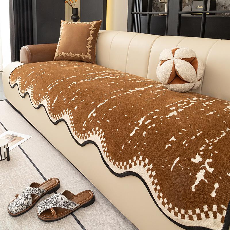 Light Luxury High-End Special-Shaped Sofa Cushion Is Universal In All Seasons New One-Piece Straight Row Non-Slip Leather Sofa Cover