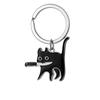 Cute Cartoon Cat Key Chains Smooth Stainless Steel Tag Cat with Cat Paw Ornament Children's Funny Keychains