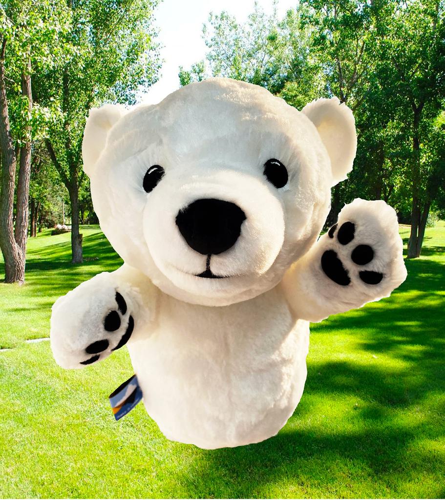 dinofactory Anagom Golf Headcover Polar Bear Driver Headcover with Lovely White Paw,