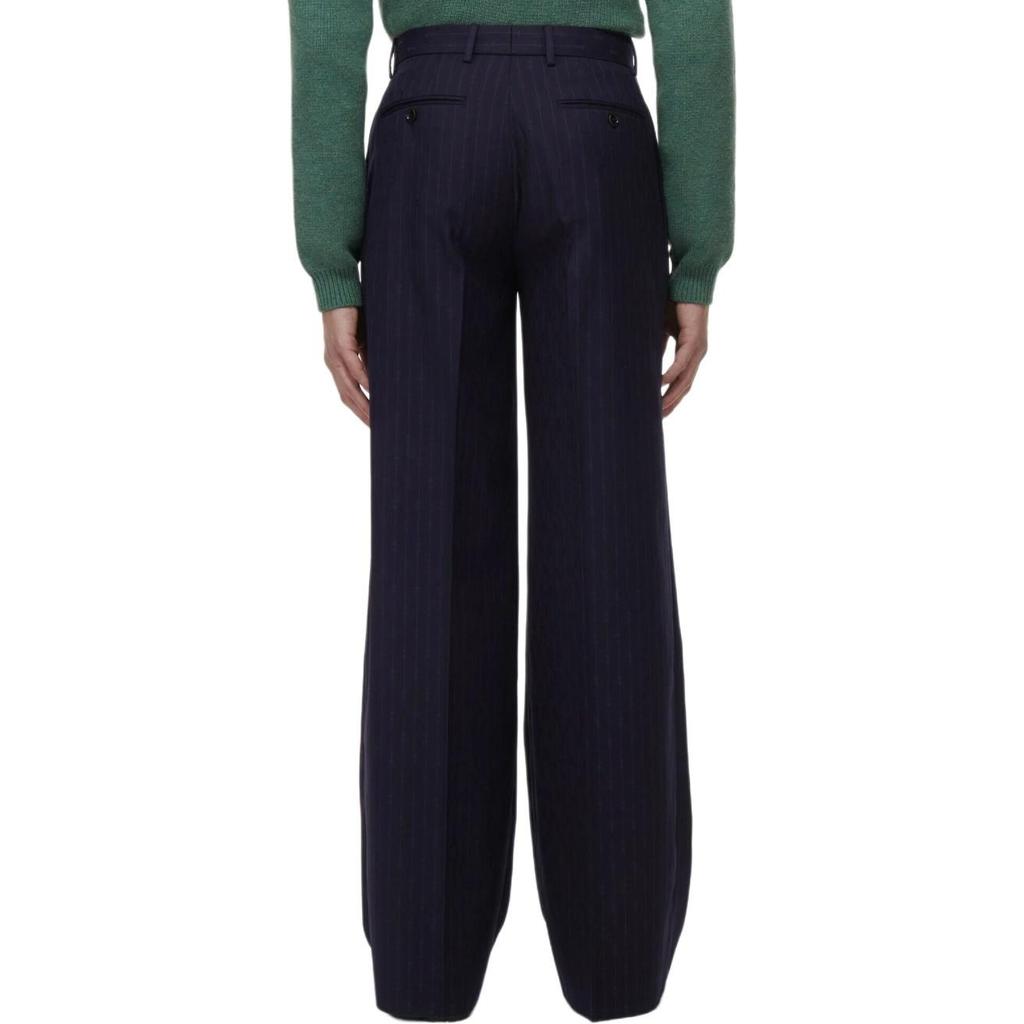 Gucci Широкие брюки в полоску с пряжкой-лошадкой 705875-ZAITQ-4557