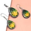 Green Tourmalinne Gemstone Mother's Day Jewelry Pendant Earring Set