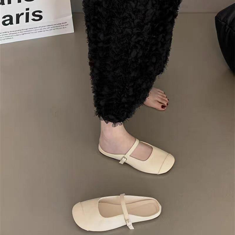 With Skirt Flat Bottom Gentle Evening Breeze Pregnant Women Shoes Bag Head Small Fragrant Wind Mary Jane Single Shoes Women's 2025 Spring and Autum