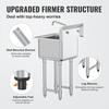 Stainless Steel Prep & Utility Sink, 1 Compartment Free Standing Small Sink Include Faucet & legs, 18"x41" Commercial Single Bowl Sinks for Garage,