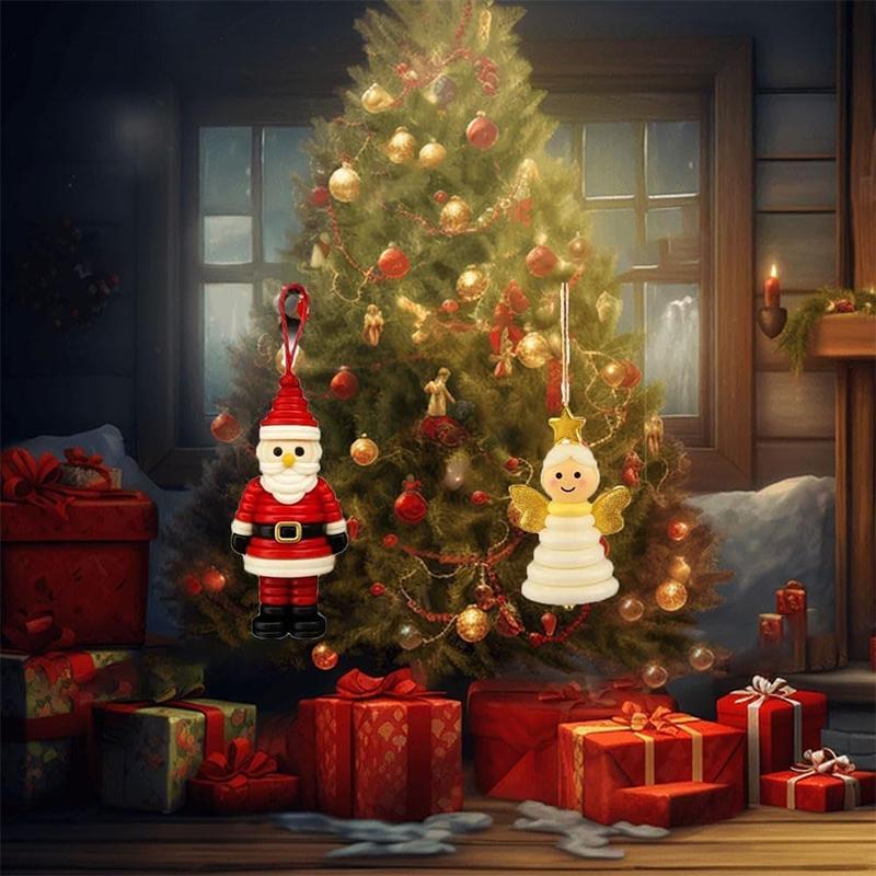 Набор для изготовления рождественских украшений «Снеговик и ангел из пуговиц» своими руками для украшения рождественской елки в помещении/на улице, окон и вечеринок