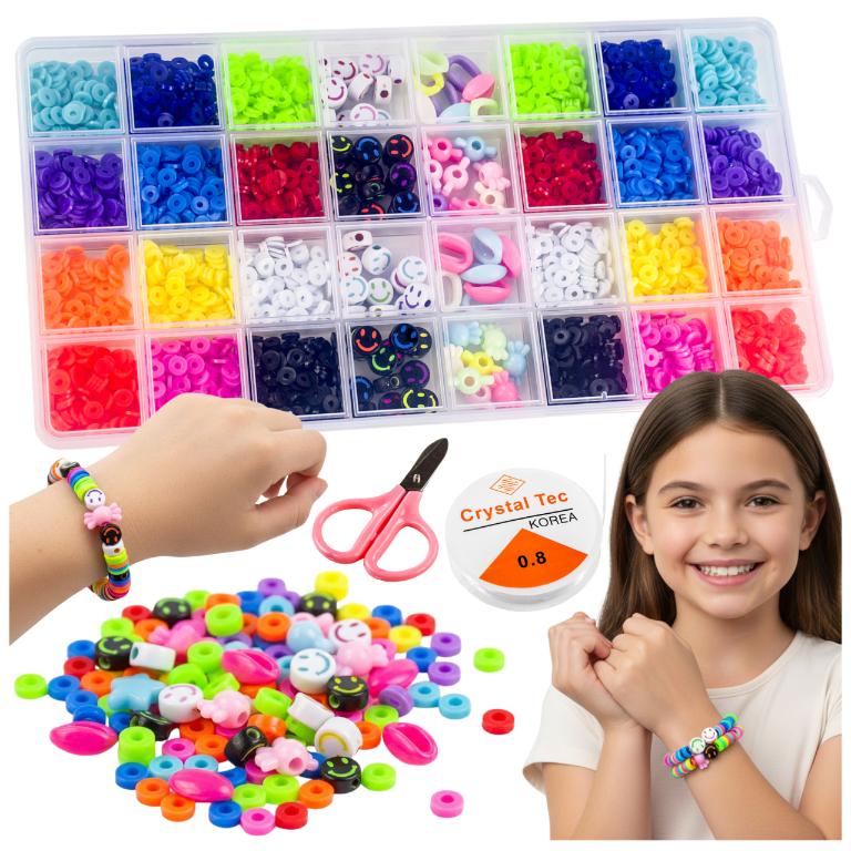 Large kit for making bracelets, necklaces, pendants, beads, gift