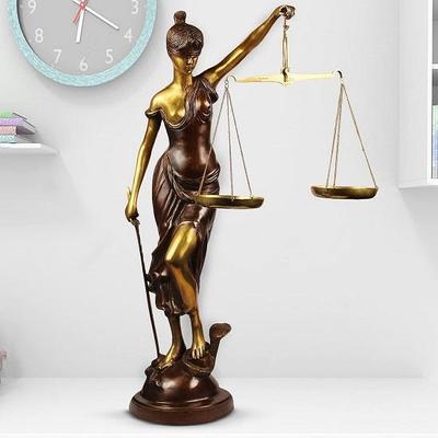 Большая латунная статуя Андха Канун 76,2 см Завязанная глазами Леди Справедливость Мурти Скульптура С завязанными глазами Инсааф Ка Тараджу Экспонат Мурти Домашний декор