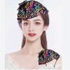 Spring Summer Vintage Glitter Sequin  Wide Brimmed Women's Half Hat Breathable Cover Hair Half Hat Hoop Headband French Fashion