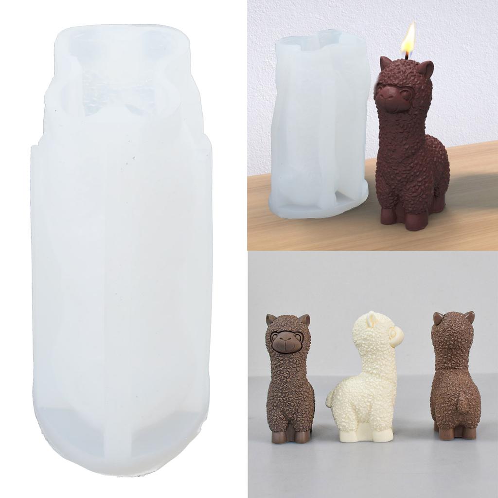 3D Alpacas Silicone Mold Plaster Scented Candle Resin Molds Aromatherapys Candles Epoxy Casting Molds Animal Decoration