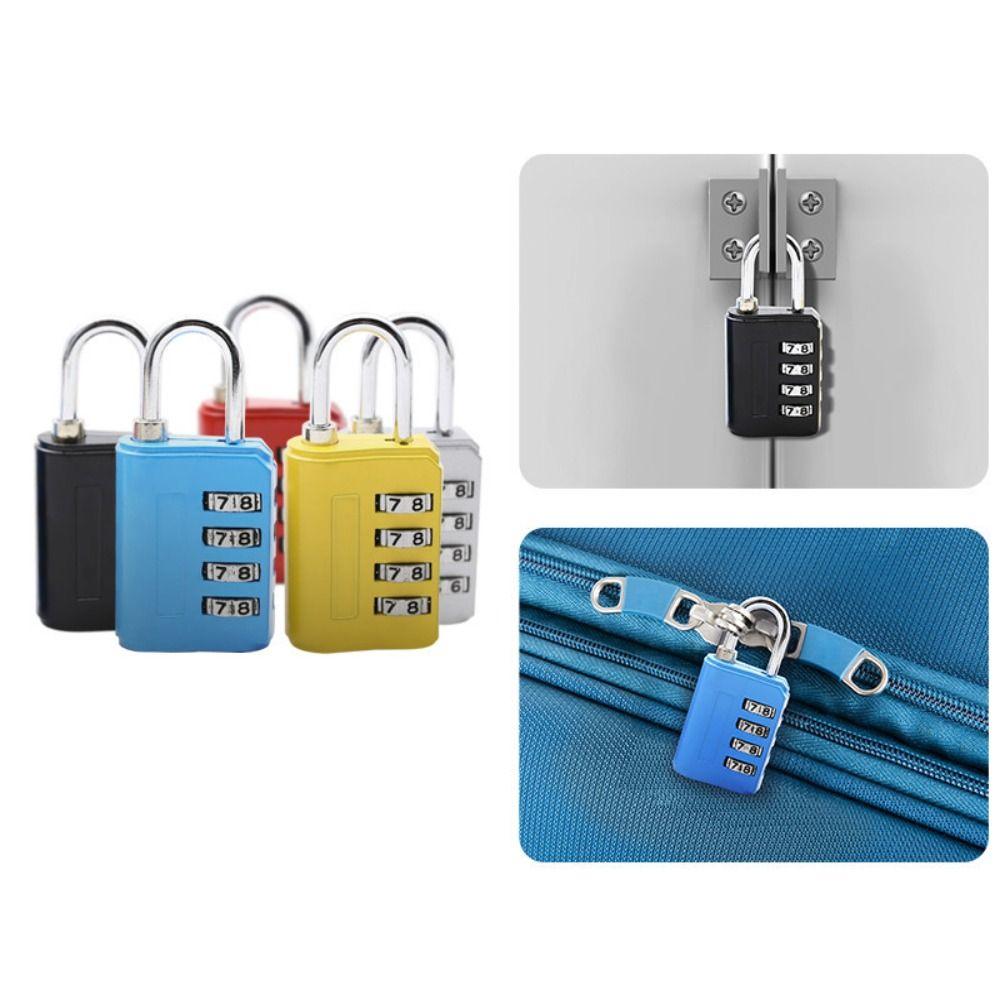 Zinc Alloy Dormitory Cabinet  Lock Padlock Backpack Zipper Lock New 4 Digit Password Lock  Home