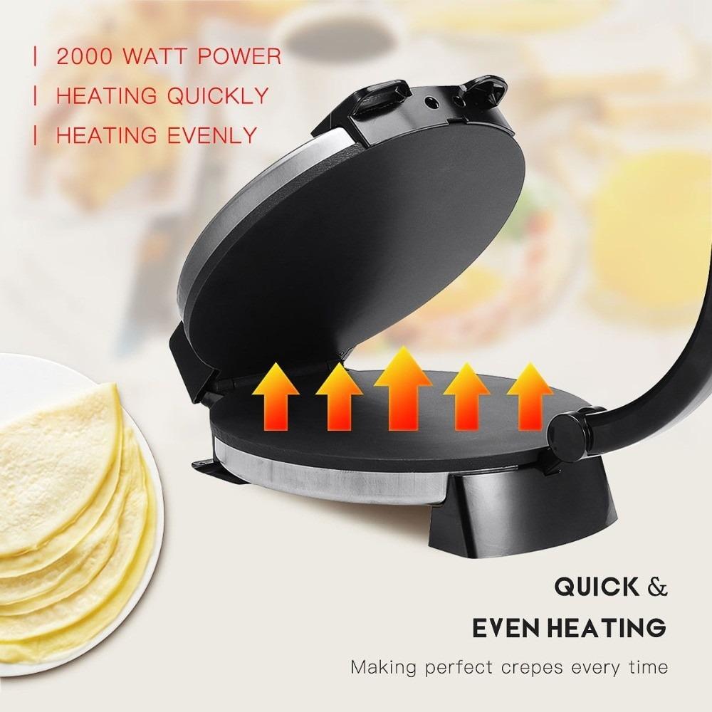 Non Stick Electric Crepe Maker Easy Cleaning Heating Quickly Tortilla Quesadilla Machine Heating Evenly Knob Temperature Control