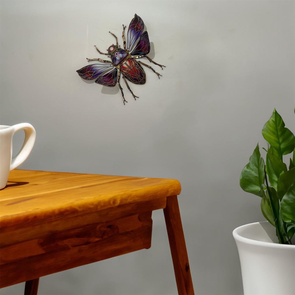 Metal Beetles Decor Indoor Outdoor Wall Decor Beetles Ornaments Wall Sculptures Hangings Decoration for Garden Yard Home