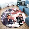 French legendary rock singer and actor Johnny Hallyday Round Carpet Soft Home Decoration Corridor Table and Chair Anti slip Outdoor Floor Mat rug H21