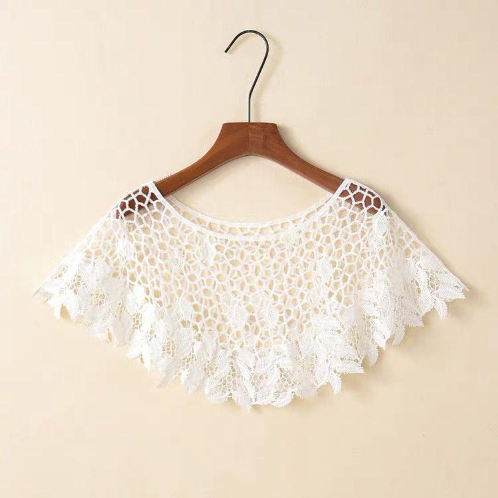 Cape Lace Scarf Thin Blouse Shoulders Fake Collar Simple Knitted Scarves Women