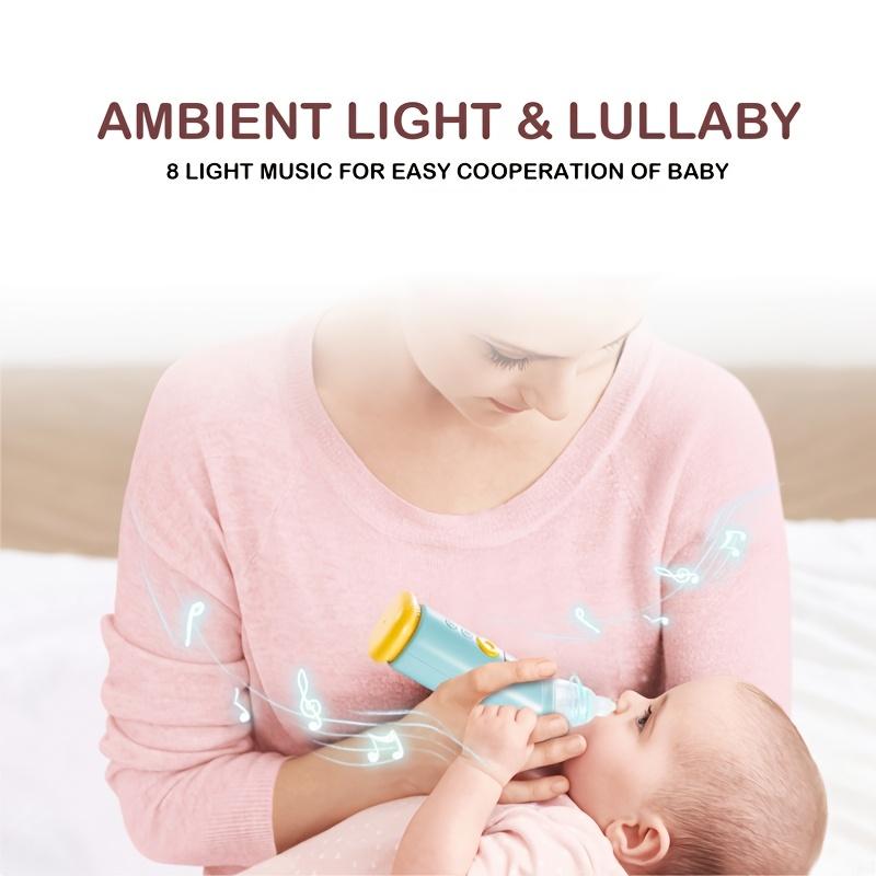 Портативный силиконовый очиститель носа, назальный аспиратор, 3 режима всасывания, электрический назальный аспиратор, успокаивающее освещение и детская музыка