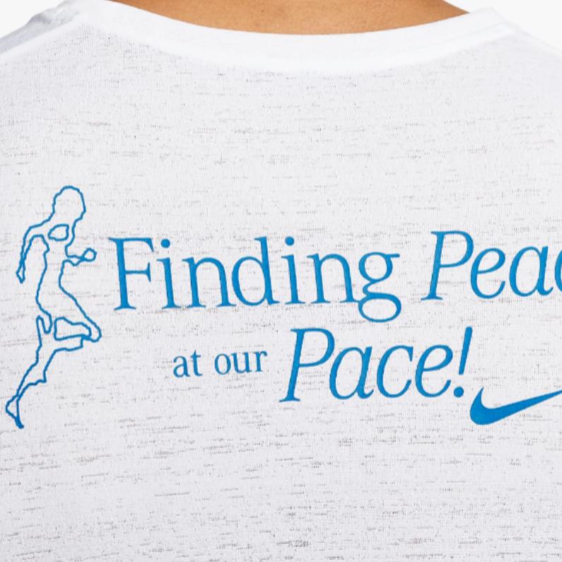 Nike Спортивная футболка с коротким рукавом Dri-FIT Miler Letter Print, мужские топы, белые FB9037-100